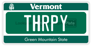 THRPY  license plate in VT