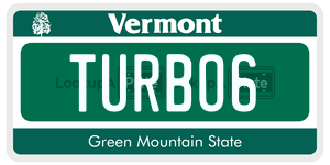 TURBO6  license plate in VT