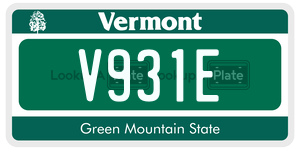 V931E license plate in Vermont