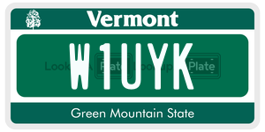 W1UYK license plate in Vermont