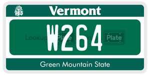 W264  license plate in VT