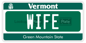 WIFE license plate in Vermont