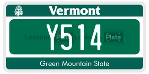 Y514  license plate in VT