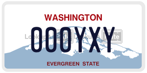 000YXY  license plate in WA