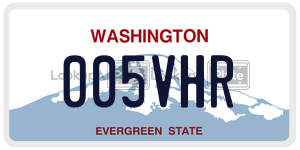 005VHR license plate in Washington
