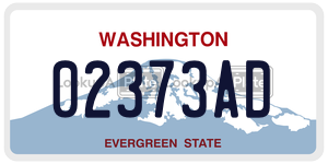 02373AD  license plate in WA