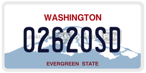 02620SD  license plate in WA