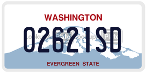 02621SD  license plate in WA