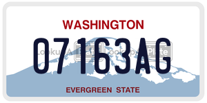 07163AG  license plate in WA