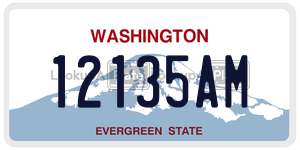 12135AM  license plate in WA