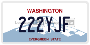 222YJF  license plate in WA