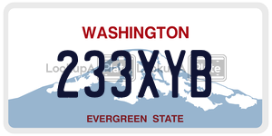 233XYB license plate in Washington