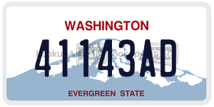 41143AD license plate in Washington