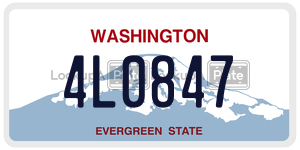 4L0847  license plate in WA