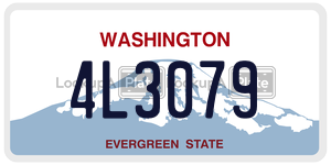 4L3079  license plate in WA