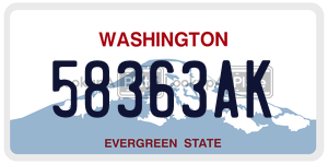 58363AK license plate in Washington
