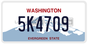 5K4709 license plate in Washington