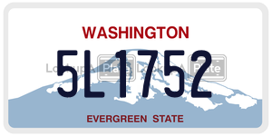 5L1752  license plate in WA