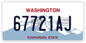 67721AJ  license plate in WA