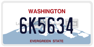 6K5634  license plate in WA