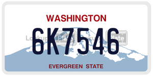 6K7546  license plate in WA