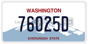 76025D  license plate in WA