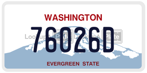 76026D  license plate in WA