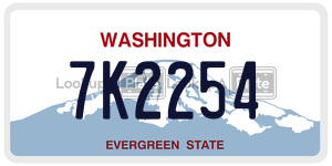 7K2254  license plate in WA