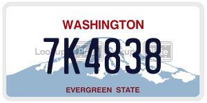 7K4838 license plate in Washington