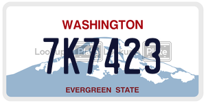 7K7423 license plate in Washington