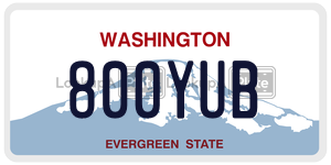 800YUB  license plate in WA