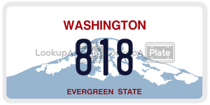 818  license plate in WA