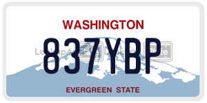 837YBP  license plate in WA