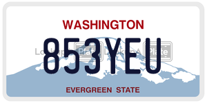 853YEU  license plate in WA