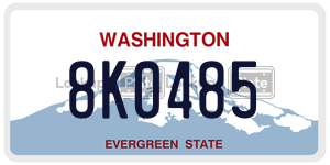 8K0485  license plate in WA