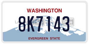 8K7143 license plate in Washington