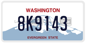 8K9143 license plate in Washington