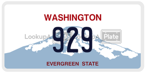 929  license plate in WA