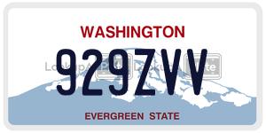 929ZVV  license plate in WA