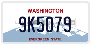 9K5079 license plate in Washington