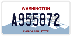 A955872  license plate in WA