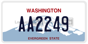 AA2249  license plate in WA