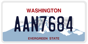 AAN7684  license plate in WA
