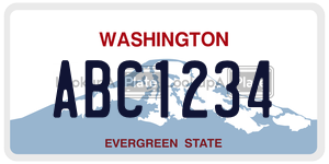 ABC1234 license plate in Washington