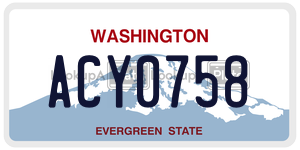 ACY0758  license plate in WA