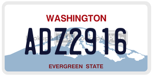 ADZ2916  license plate in WA