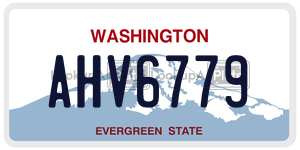 AHV6779 license plate in Washington