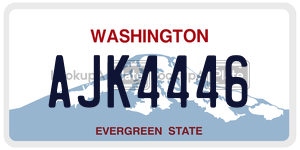 AJK4446 license plate in Washington