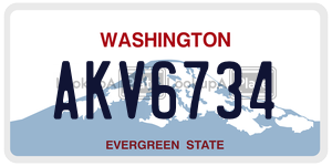 AKV6734  license plate in WA
