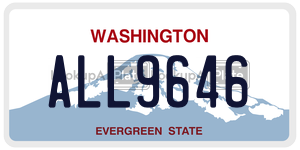 ALL9646  license plate in WA